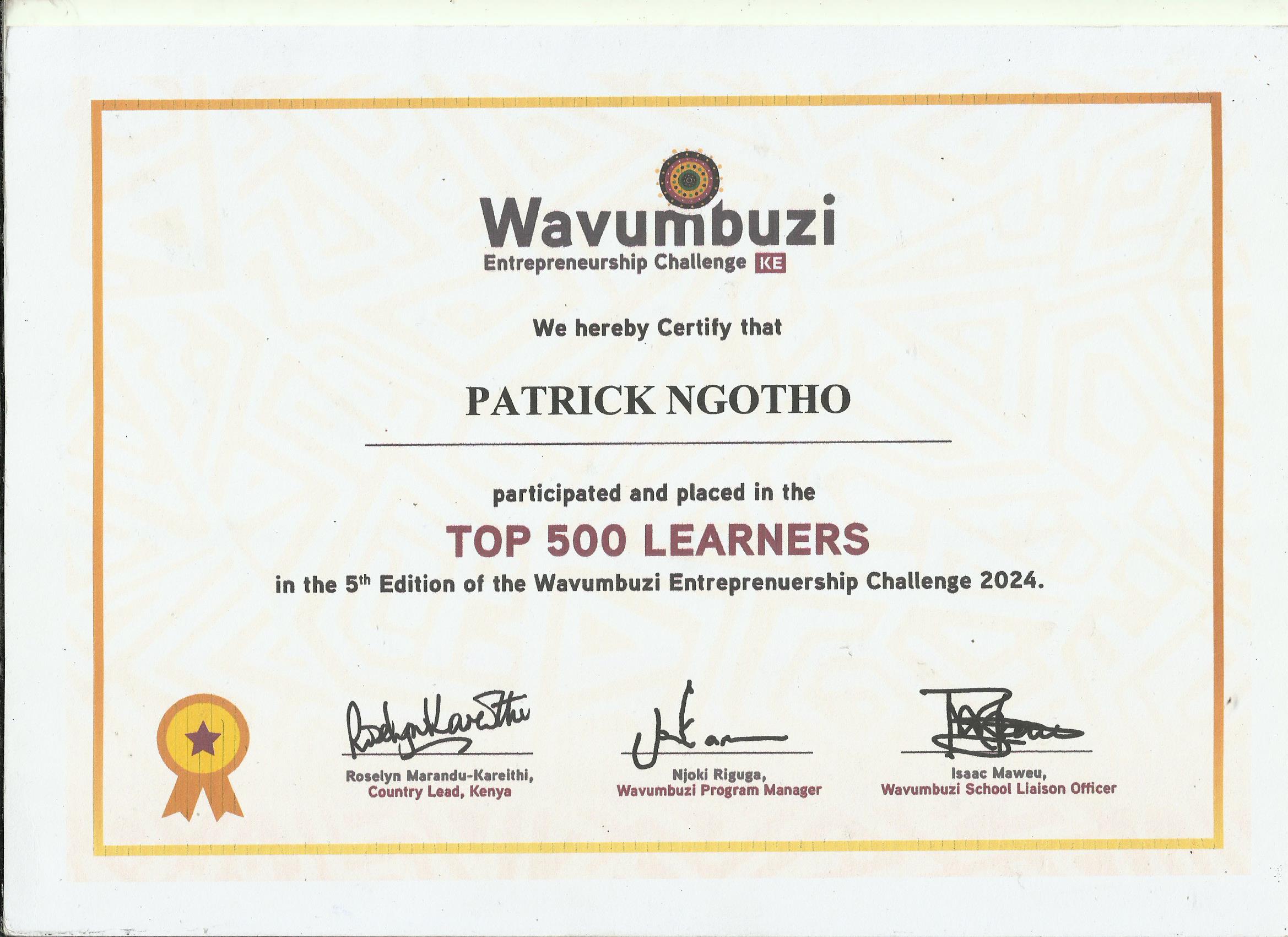 Certificate of Achievement Sample